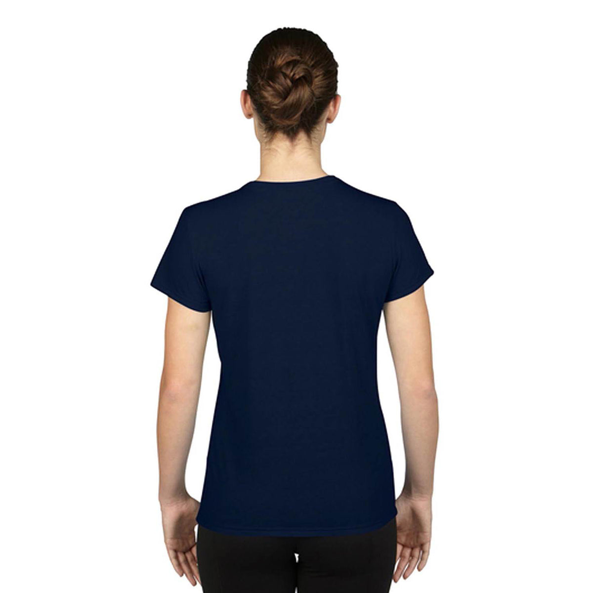 Gildan Missy Fit Women's Large Adult Short Sleeve T-Shirt, Navy (4 Pack)