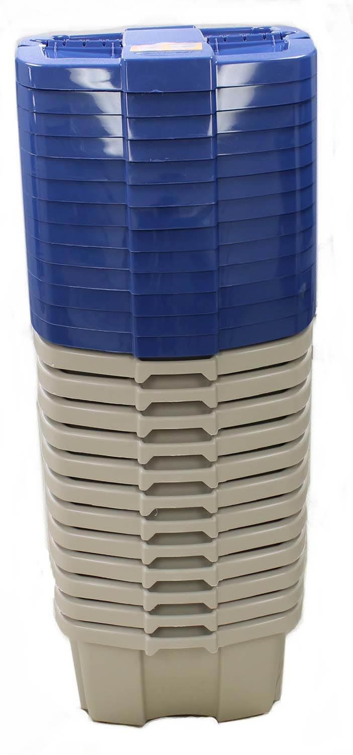 Suncast BH181812 Storage Trend 18 Gallon Stackable Recycling Bin, Taupe(13 Pack)