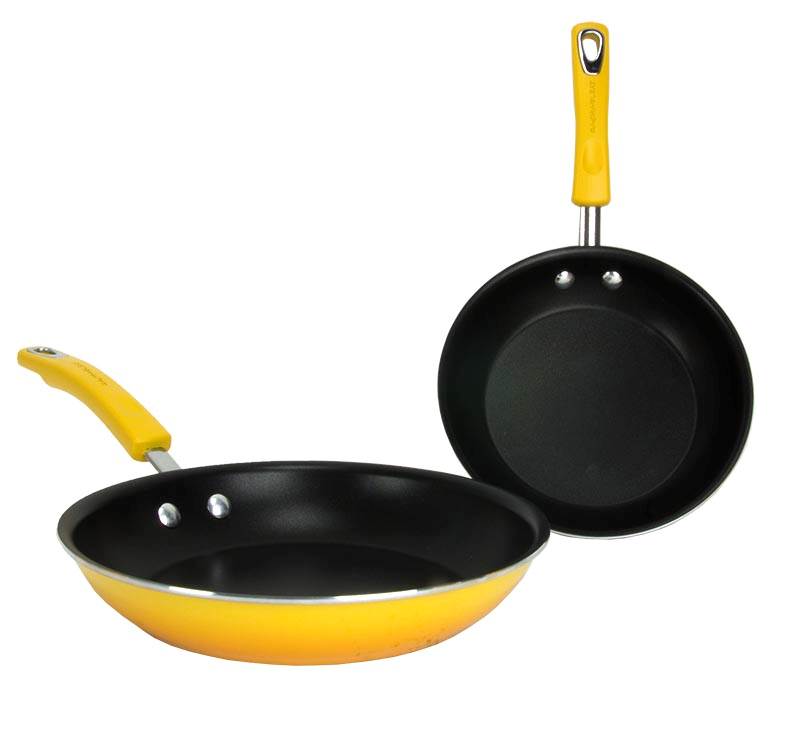 Rachael Ray 10-Piece Kitchen NonStick Hard Enamel Cookware Set Pots Pans -Yellow