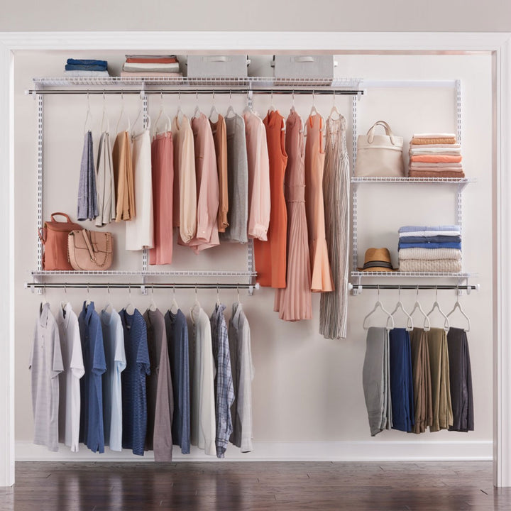 Rubbermaid Configurations 4 to 8 Ft Custom Closet Organizer Kit, White (2 Pack) - VMInnovations