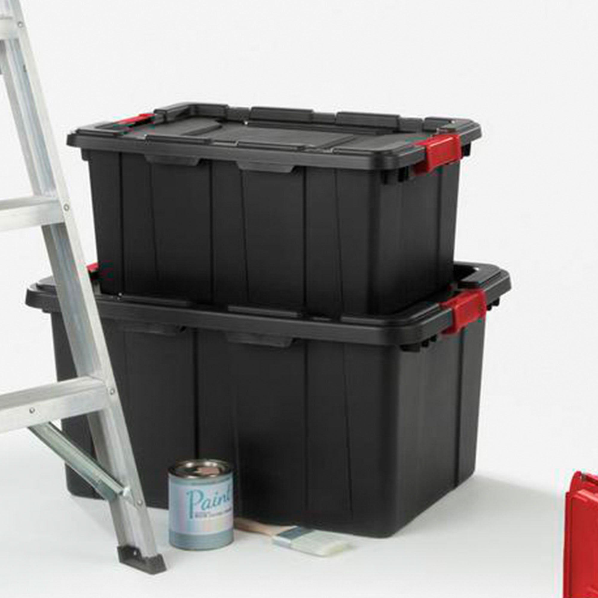Sterilite 27-Gal Durable Industrial Tote w/Red Latches (Open Box)
