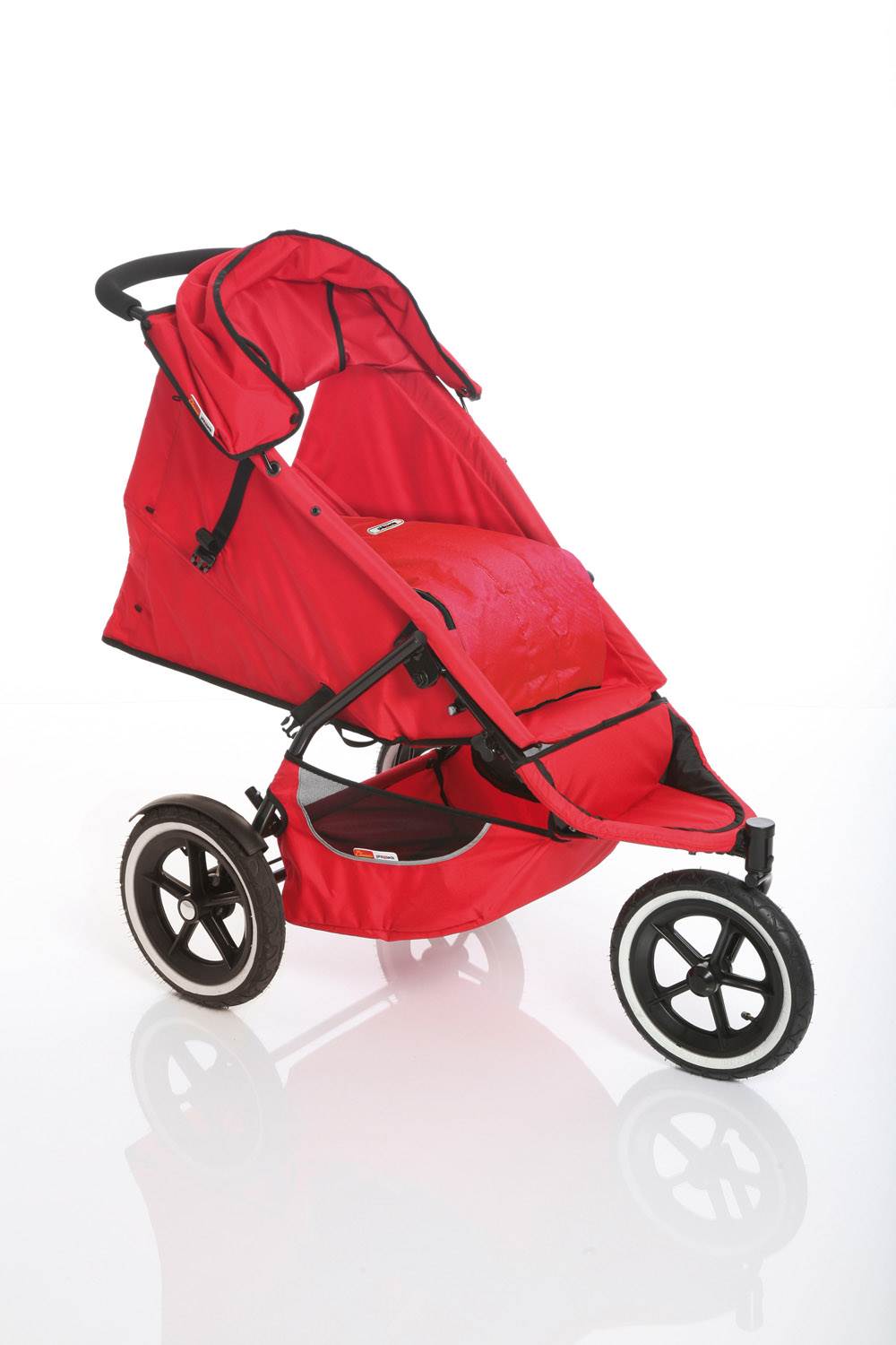 Phil & Teds Classic Inline Folding Baby Stroller w/ Double Seat - Red - Open Box