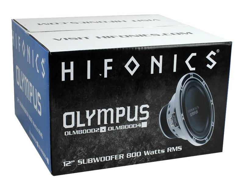 2) New Hifonics OLM800D2 12" 3200 Watt Dual 2-Ohm Car Audio Power Subwoofers Sub