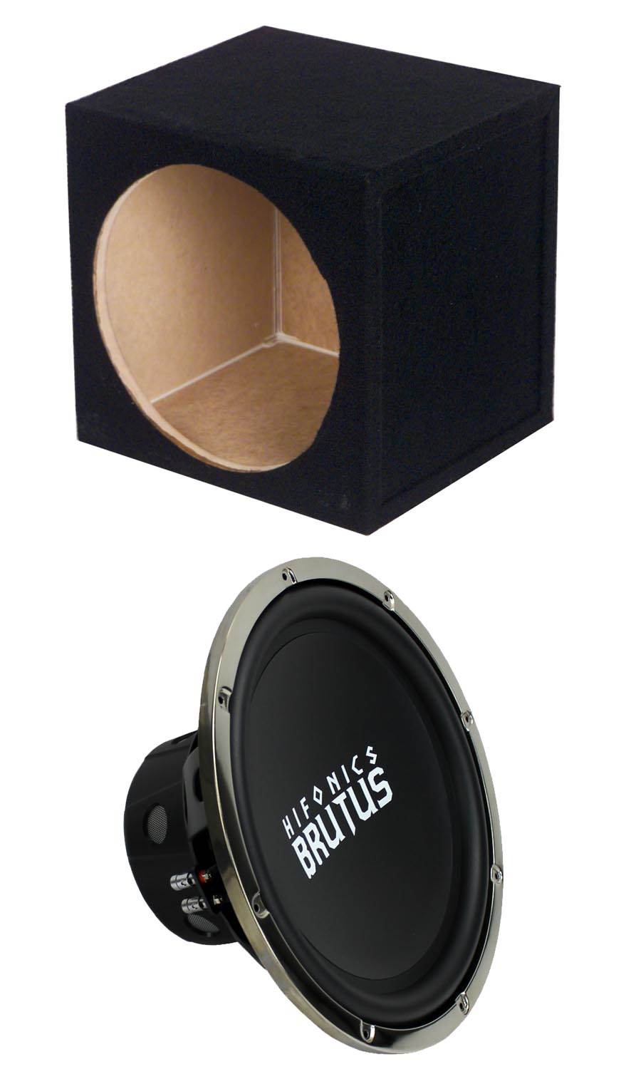 Hifonics BRZ15D4 15" 1200 Watt DVC Car Audio Subwoofer + Single Sealed Sub Box