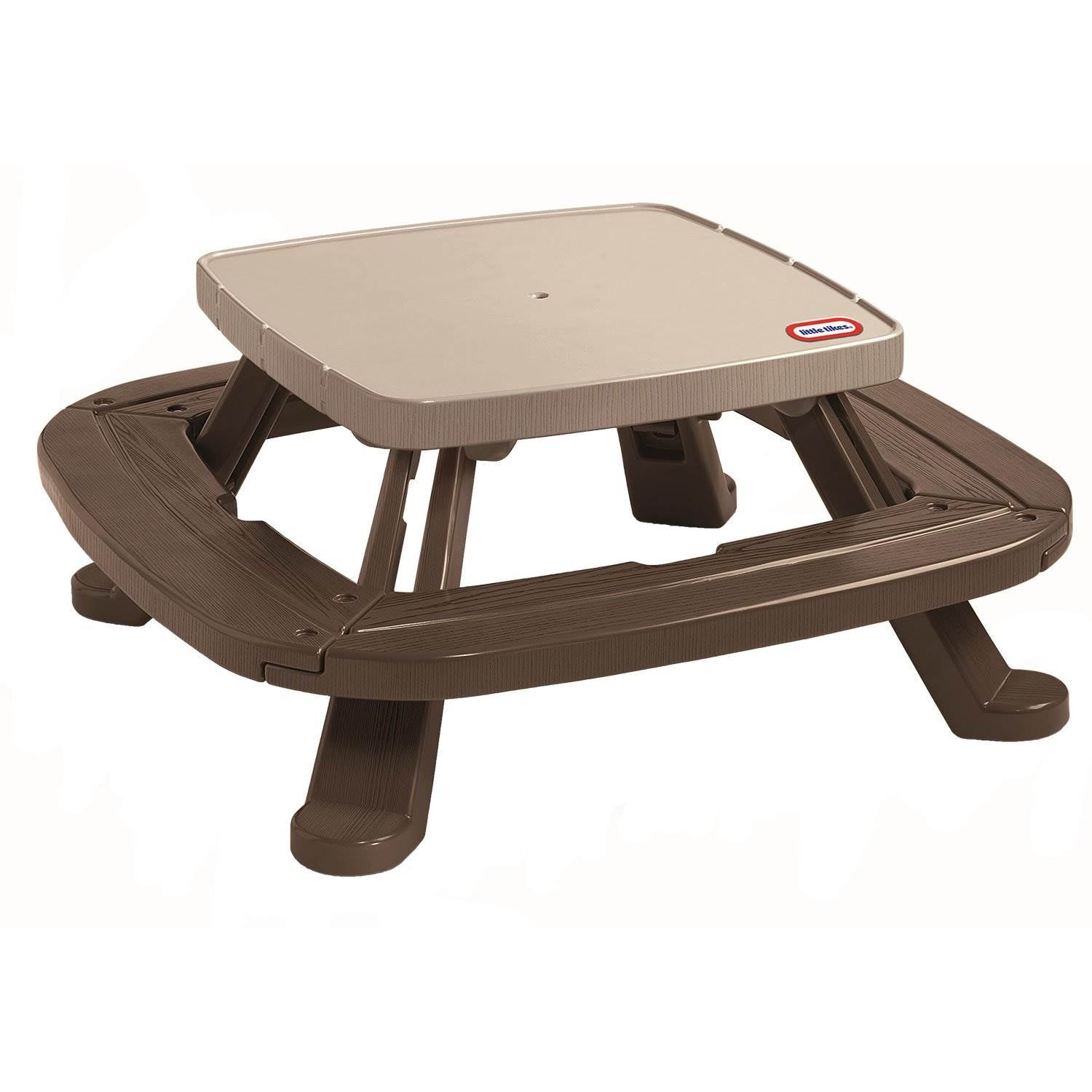 Little Tikes Outdoor Fold 'n Store Kids Picnic Table Toy with Market Umbrella