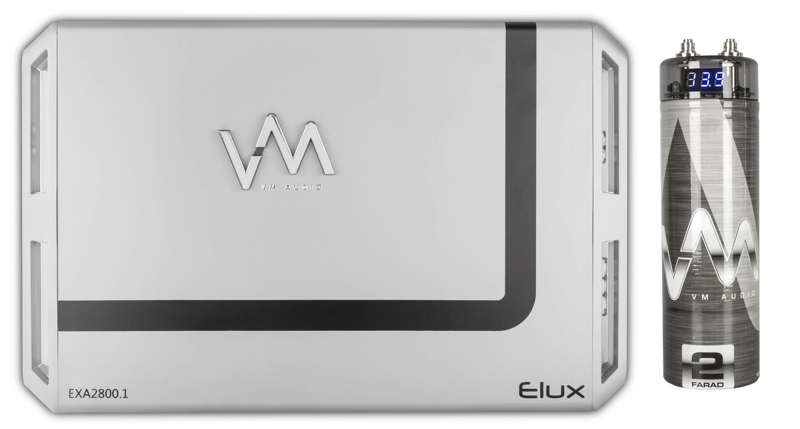 VM Audio EXA2800.1 2800W Mono AB Car Amplifier Power Amp + 2.0 Farad Capacitor