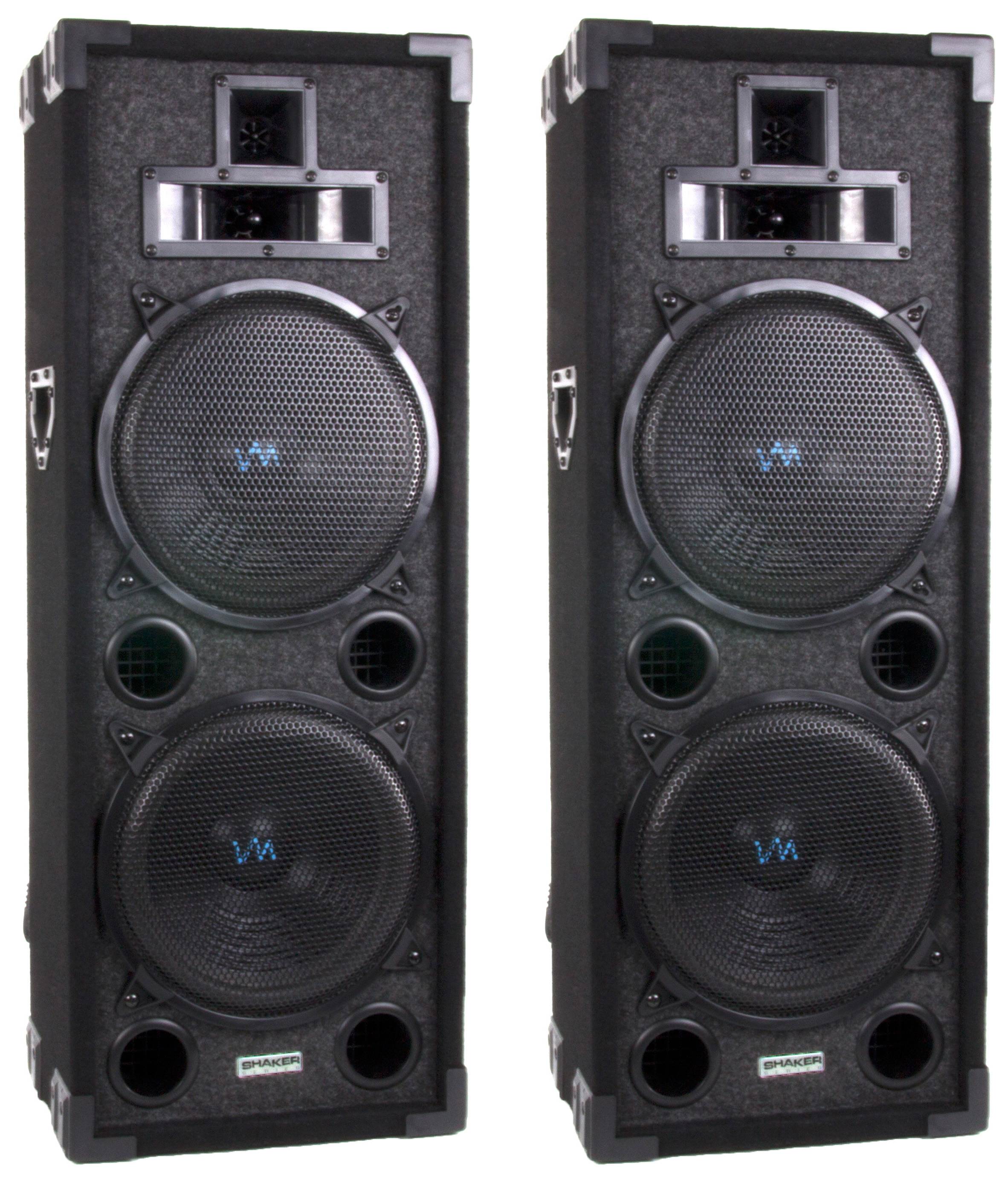 VM Audio VAS4212P 3600 Watt 4-Way Dual 12" DJ Loud Speakers System (Pair) - Used