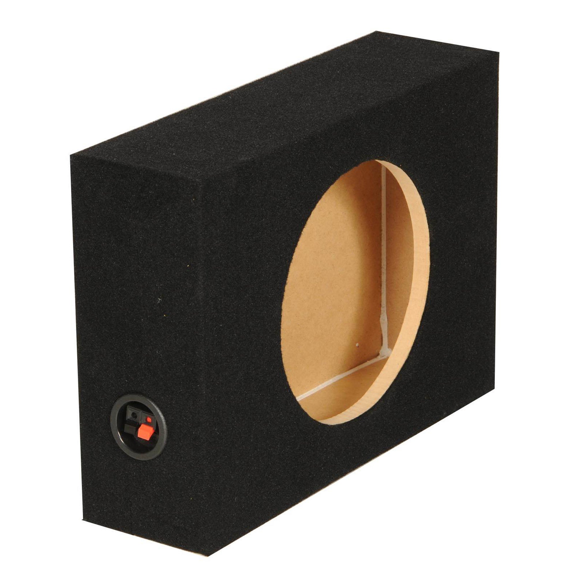 QPower Shallow Single 10" Sealed Truck Subwoofer Speaker Box, 18" x 13" x 5.25" - VMInnovations