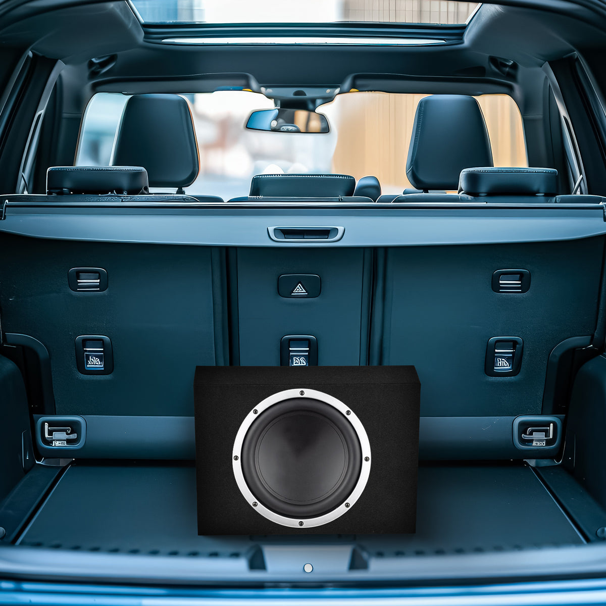 Q-Power Shallow Single 12" Sealed Truck Subwoofer Sub Box | Used
