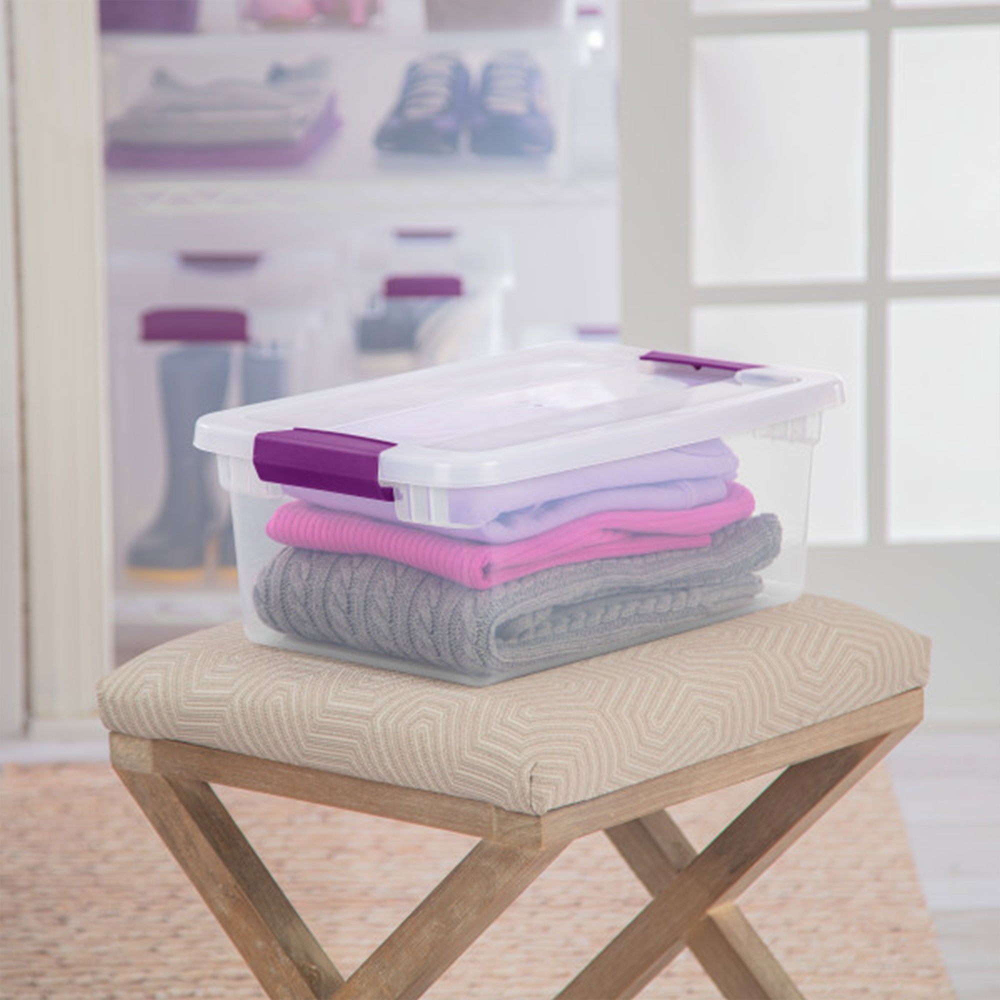Sterilite 15 Qt. Plastic Stackable Storage Container with Lid, Clear (12 Pack) - VMInnovations