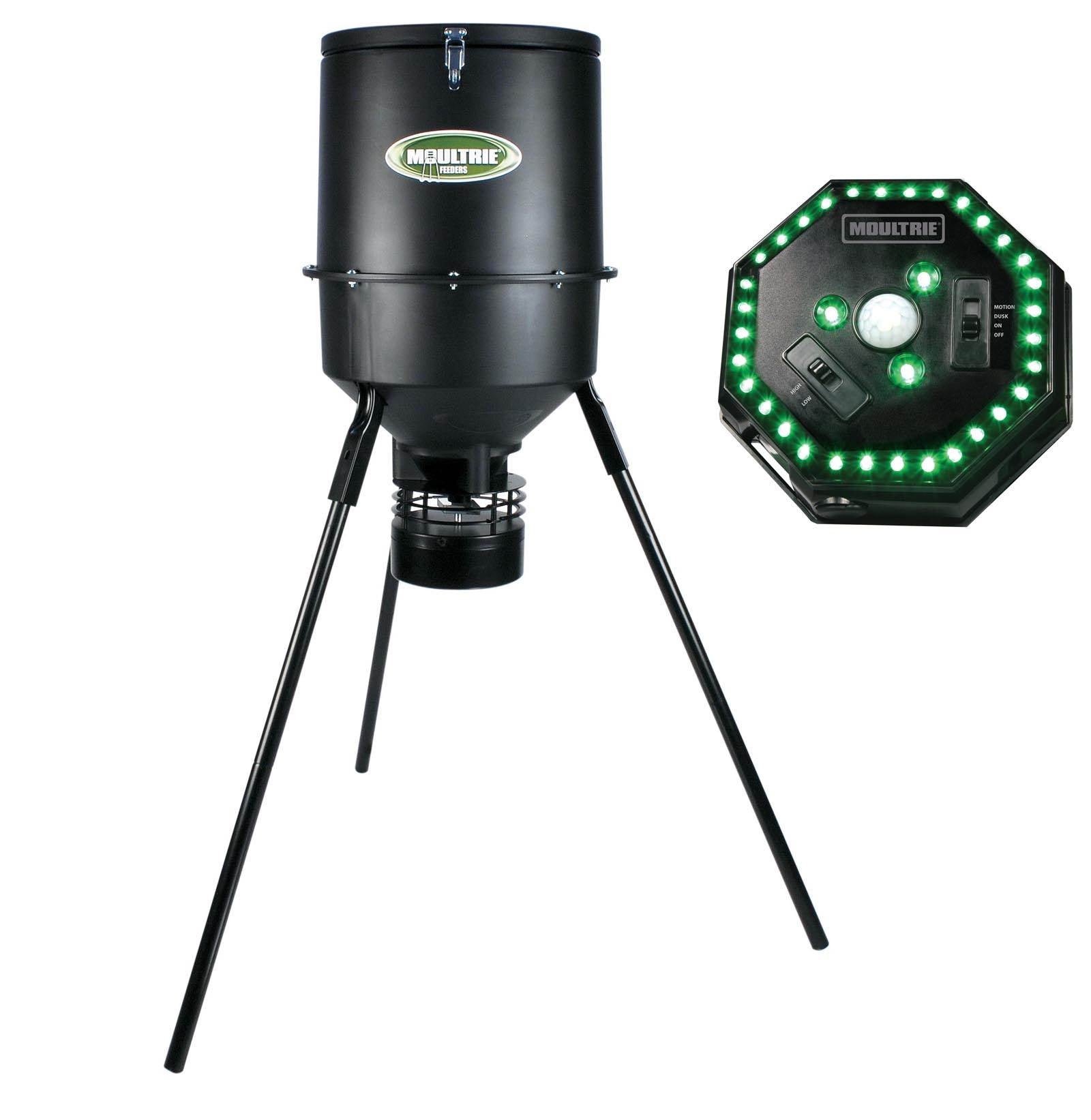 MOULTRIE MFHP12351 30 Gal Programmable Pro Magnum Tripod Deer Feeder & Hog Light