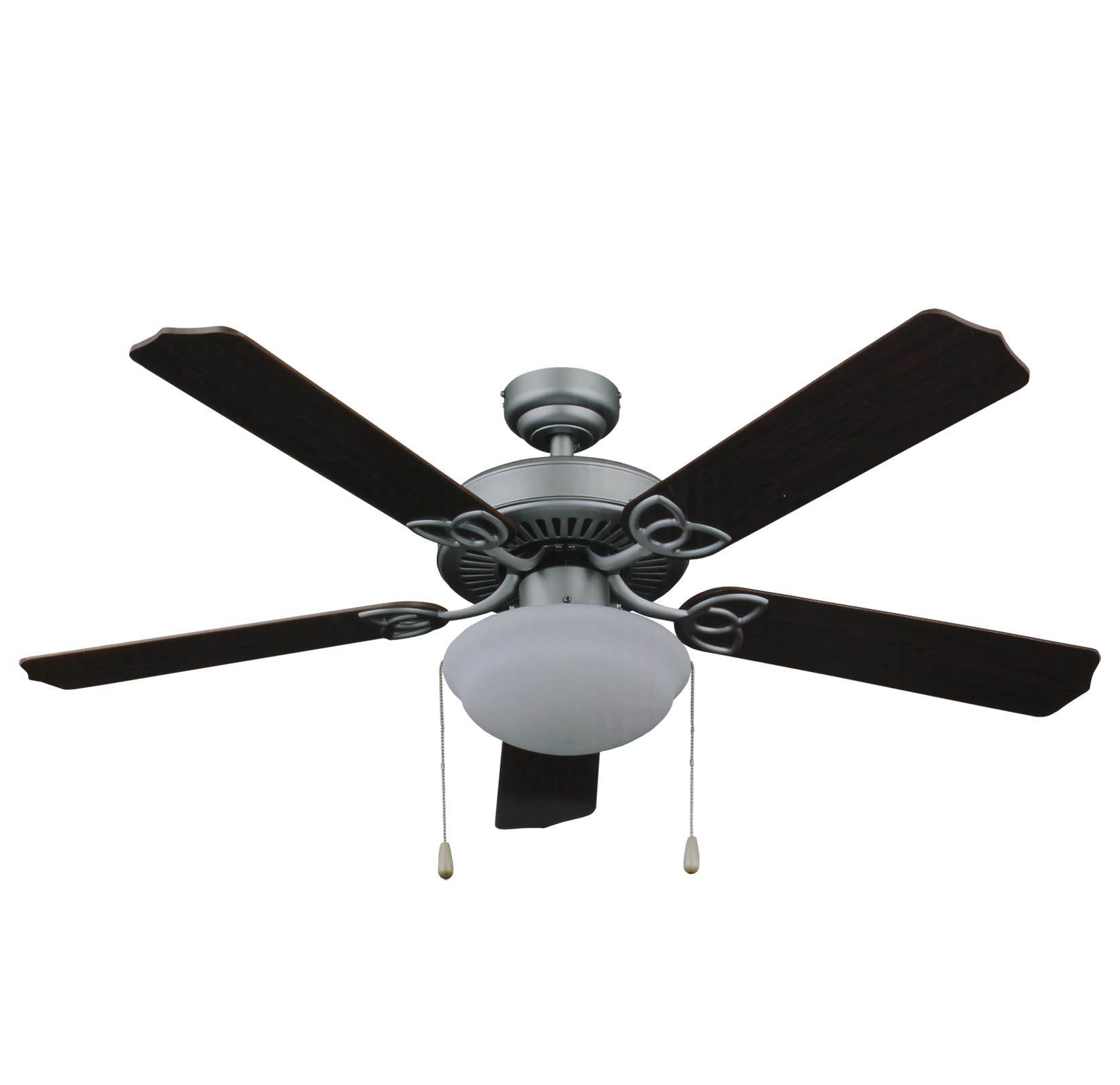 Living Traditions 52" Tri-Mount 3 Speed 5 Blade Ceiling Fan w/Light |Nickel - OB