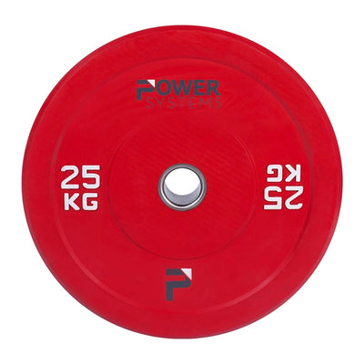 Power Systems 55898 25 Kilogram Olympic Bumper Plate for Strength Training, Red