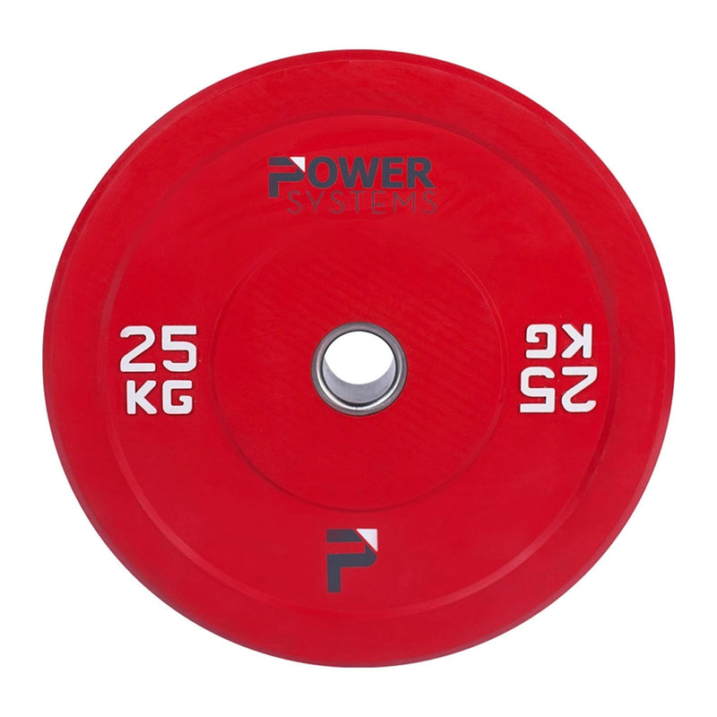 Power Systems 55898 25 Kilogram Olympic Bumper Plate for Strength Training, Red