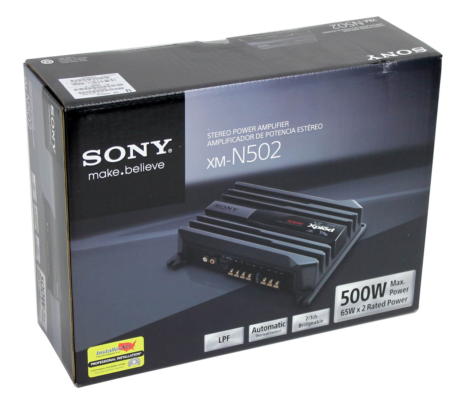 Sony XM-N502 500 Watt 2-Channel Class AB Car Audio Amplifier Stereo (Open Box)