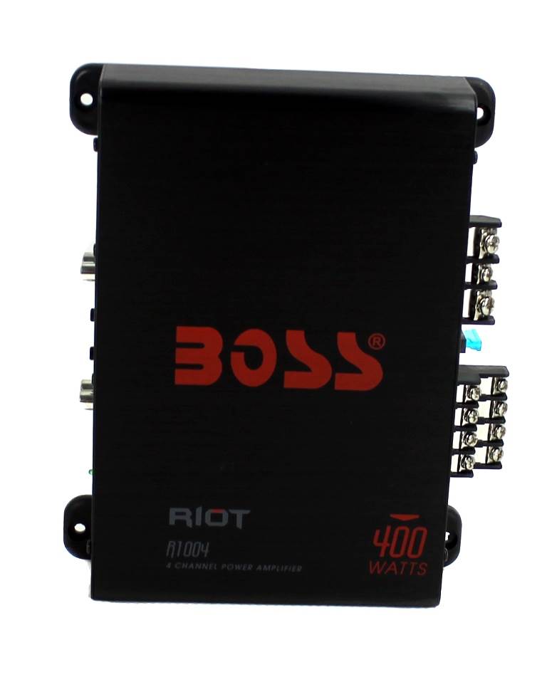 (4) Boss R63 6.5" 300W 3 Way Coaxial Speakers + R1004 400W 4 Channel Amplifier