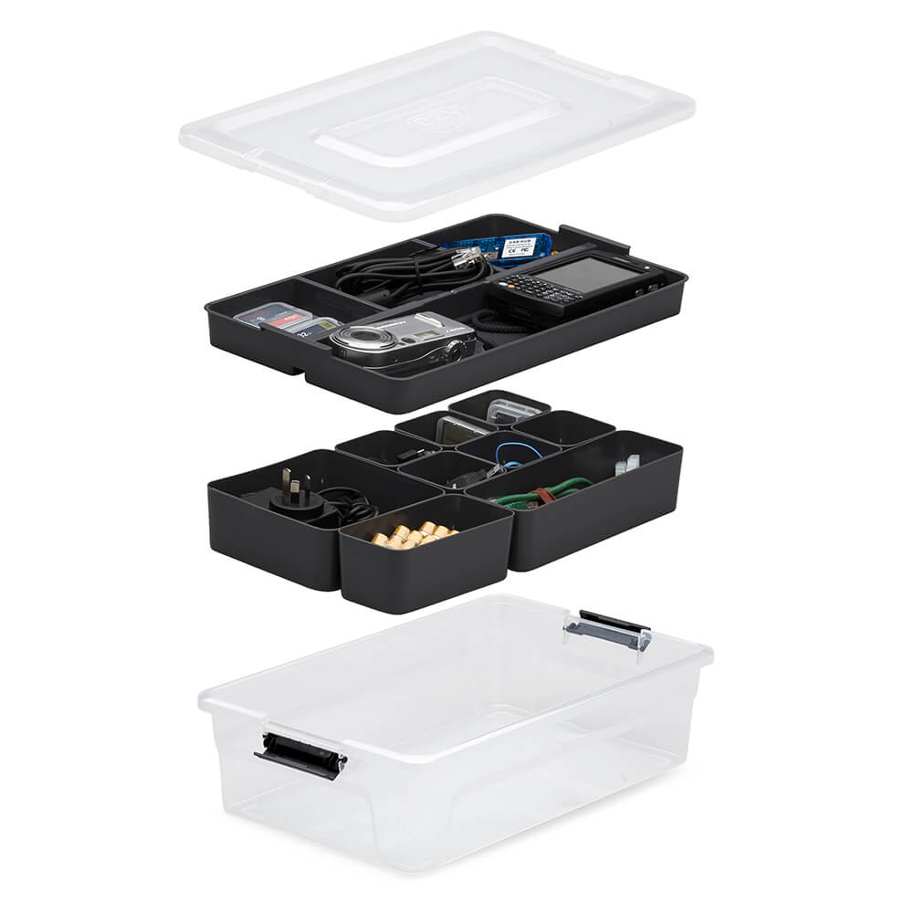 Ezy Storage 5.9 Qt Sort It Storage Container Bin Organizer w/ Removable Cups