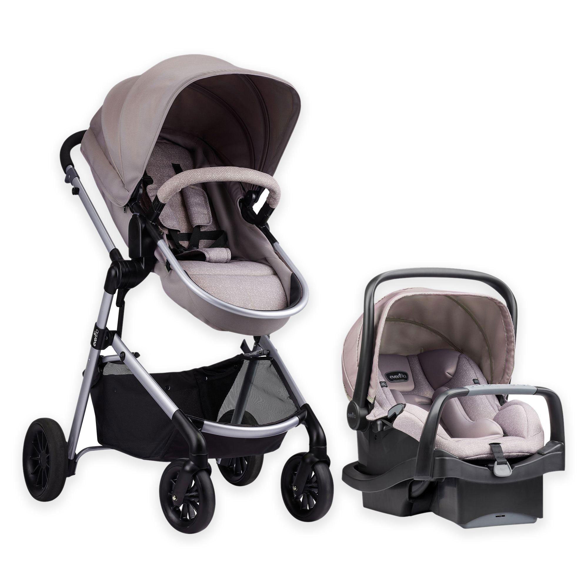 Evenflo Pivot Stroller and Infant Car Seat Travel System, Sandstone (Open Box)
