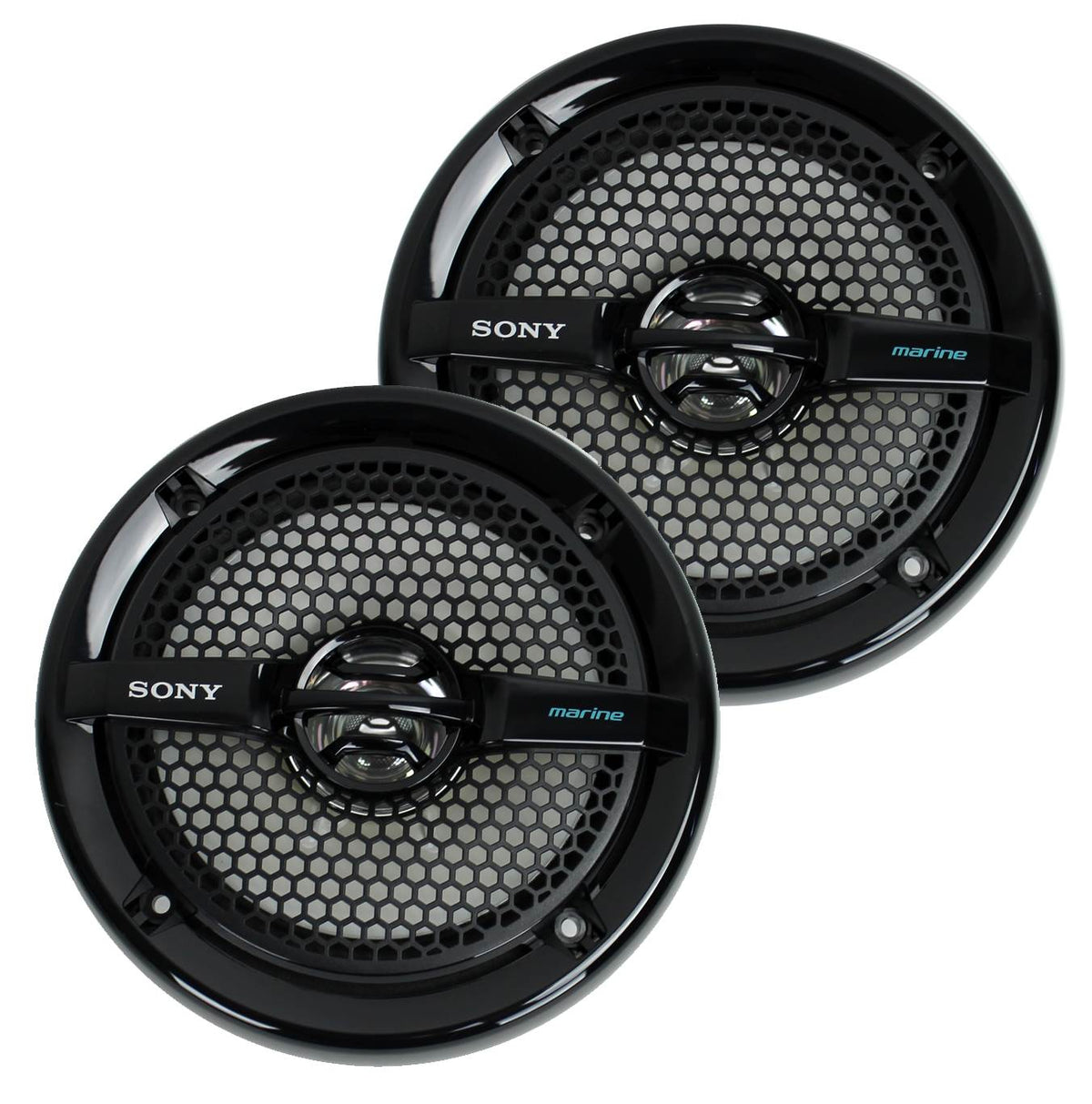 4) Sony XS-MP1611b 6.5" 280 Watt Dual Cone Marine Speakers Stereo Black XSMP1611