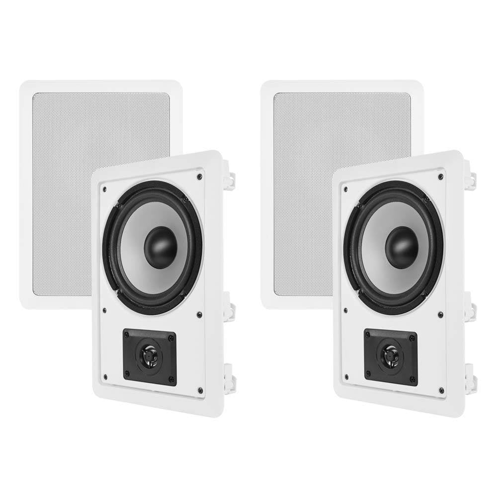 VM Audio Shaker 6.5" 200W 2 Way In-Wall Surround Sound In Wall Speakers, Pair