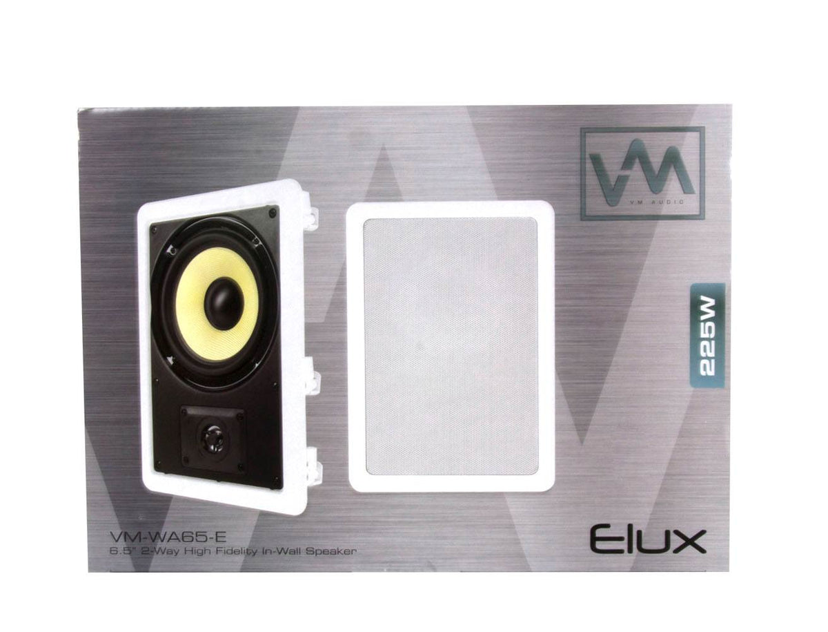 2) VM AUDIO ELUX 6.5" 450W 2 Way In-Wall Surround Sound Home In Wall Speakers
