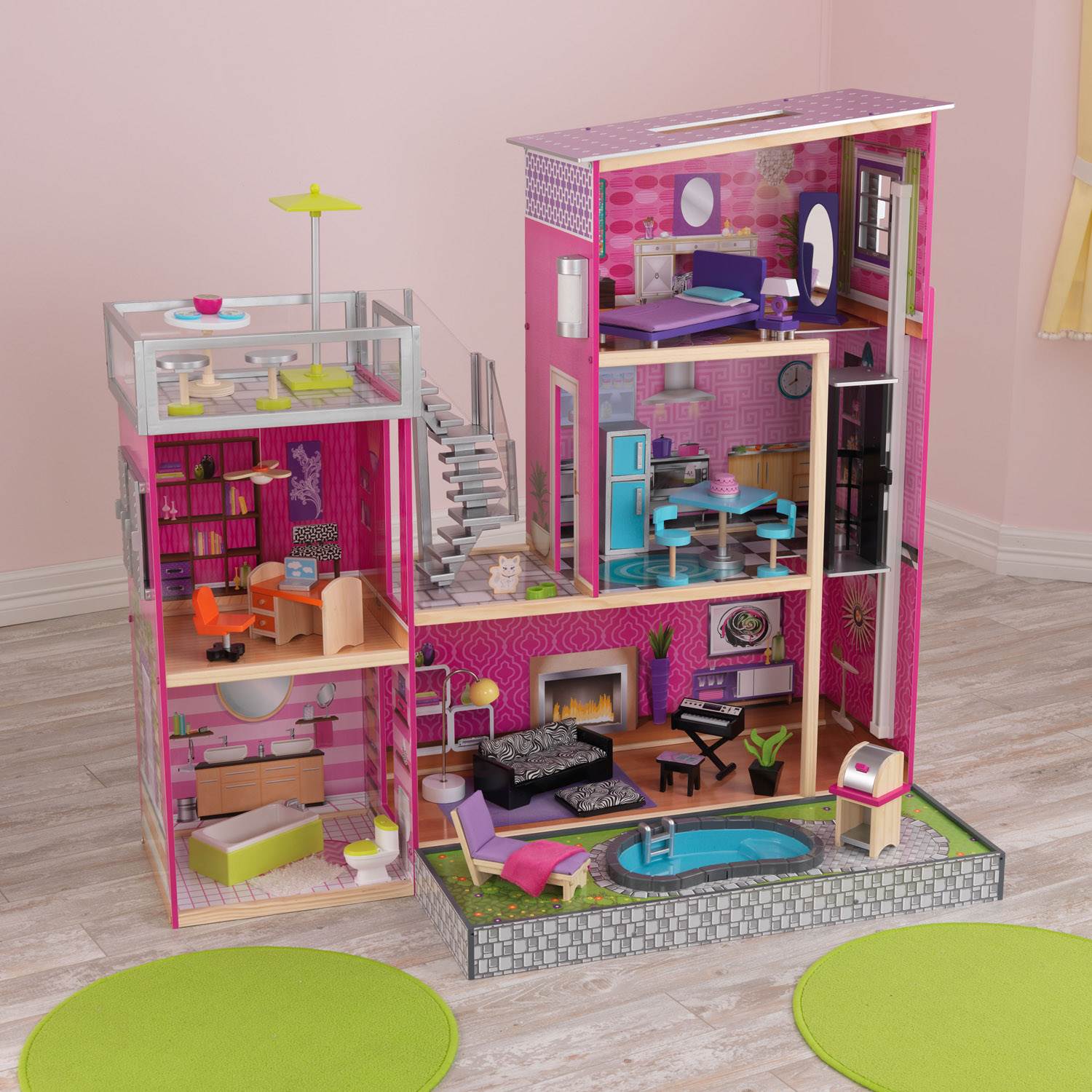 KidKraft Uptown Dollhouse Modern Wooden Pretend Play House| 65833 - Open Box