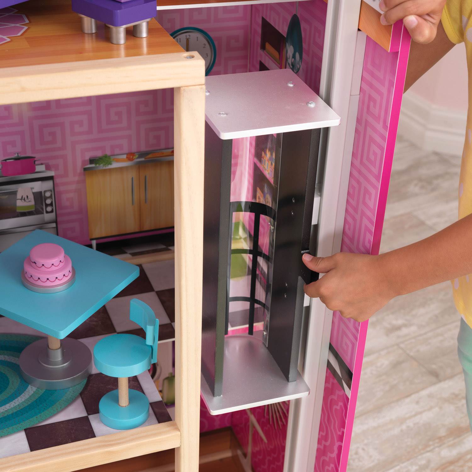 KidKraft Uptown Dollhouse Modern Wooden Pretend Play House| 65833 - Open Box