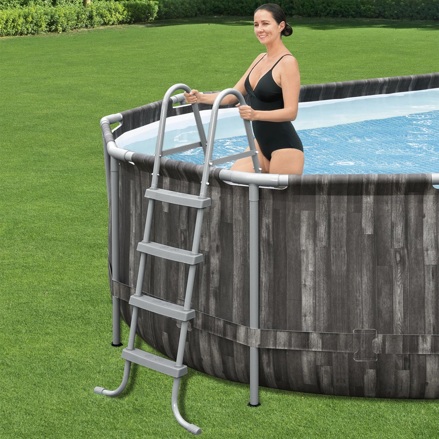 Hey! Cool Pool Flip Plop XL Floating Dispenser Pool Care with Bestway Oval Set