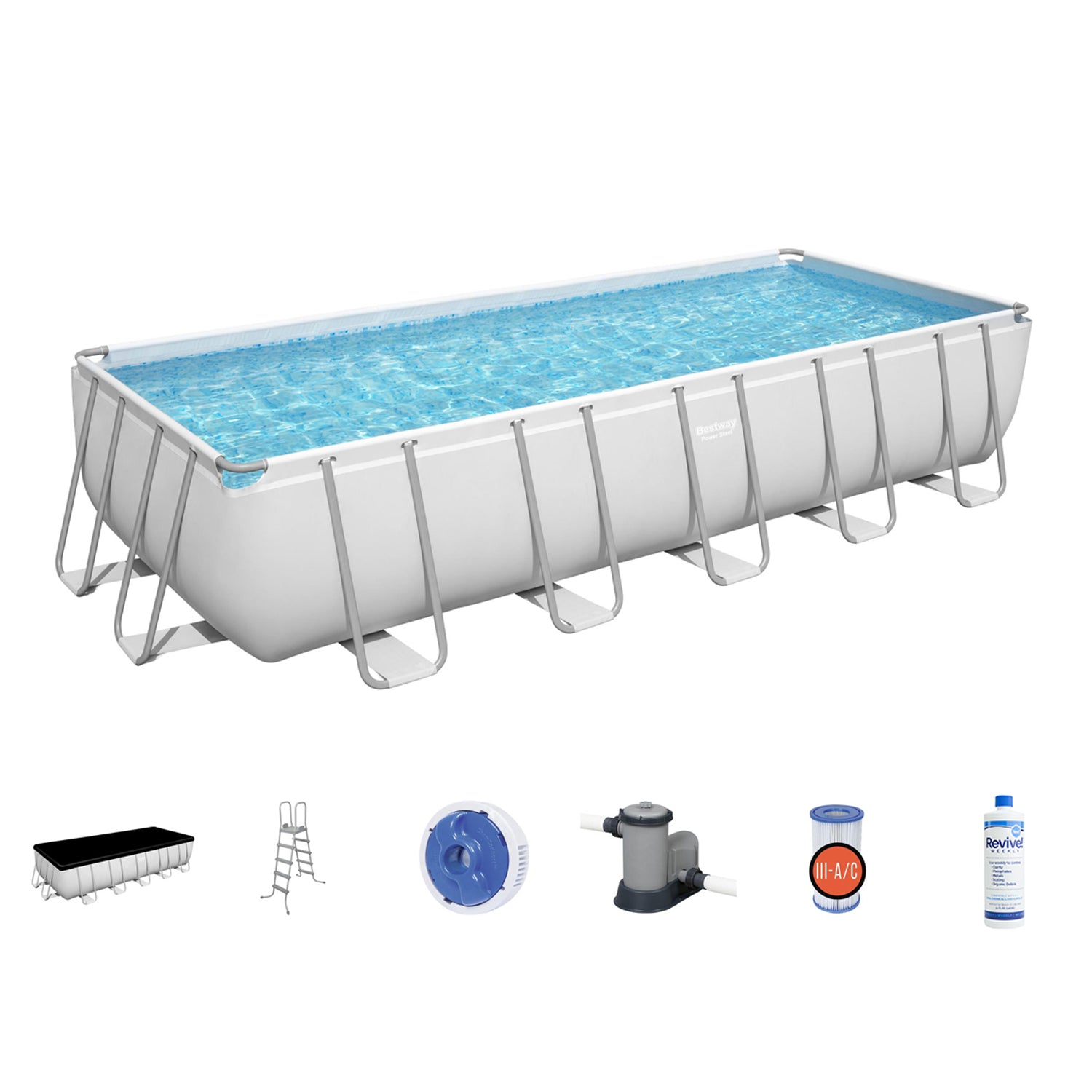 Bestway 5611YE 21ft x 9ft x 52In Steel Frame Above Ground Swimming Pool Set - VMInnovations