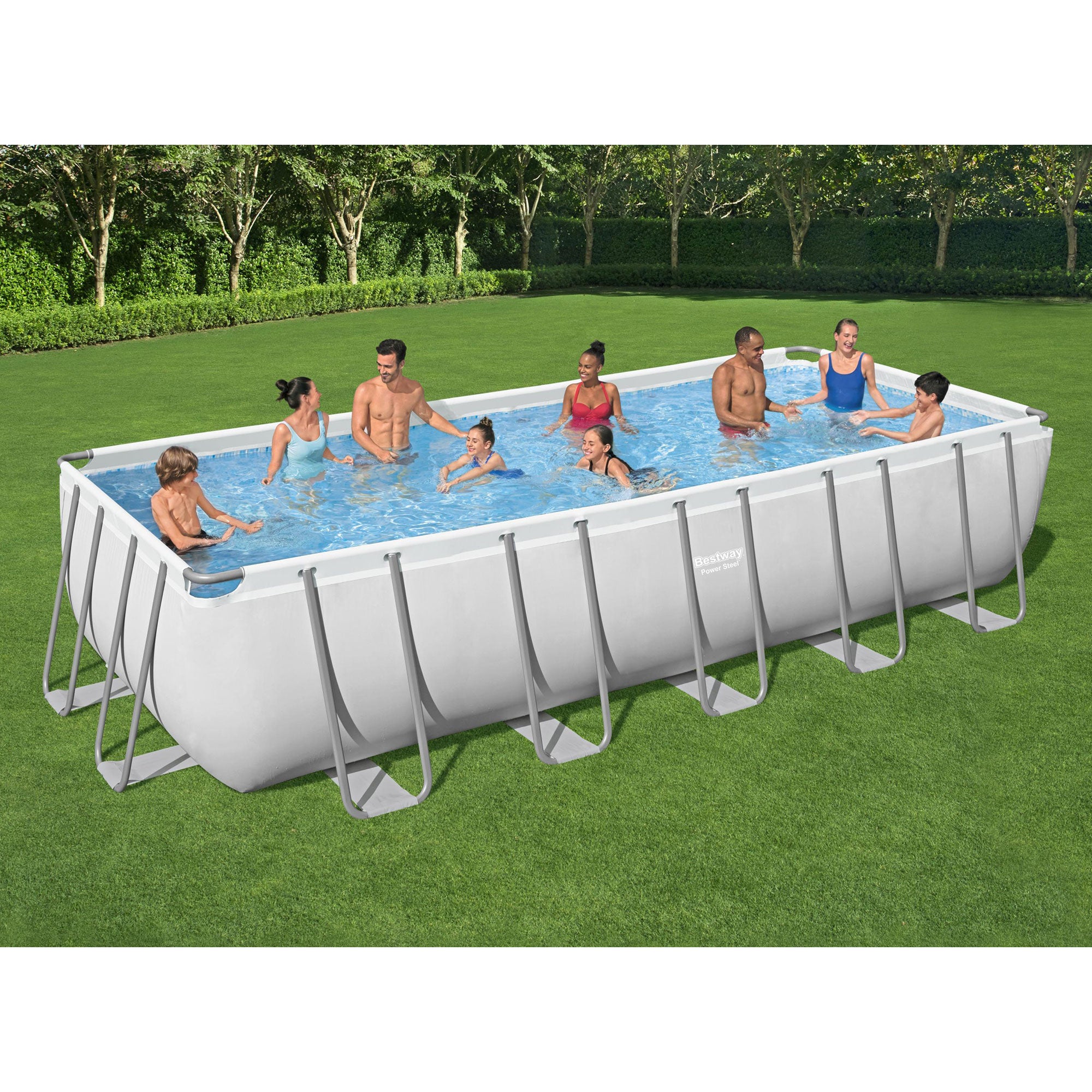 Bestway 5611YE 21ft x 9ft x 52In Steel Frame Above Ground Swimming Pool Set - VMInnovations