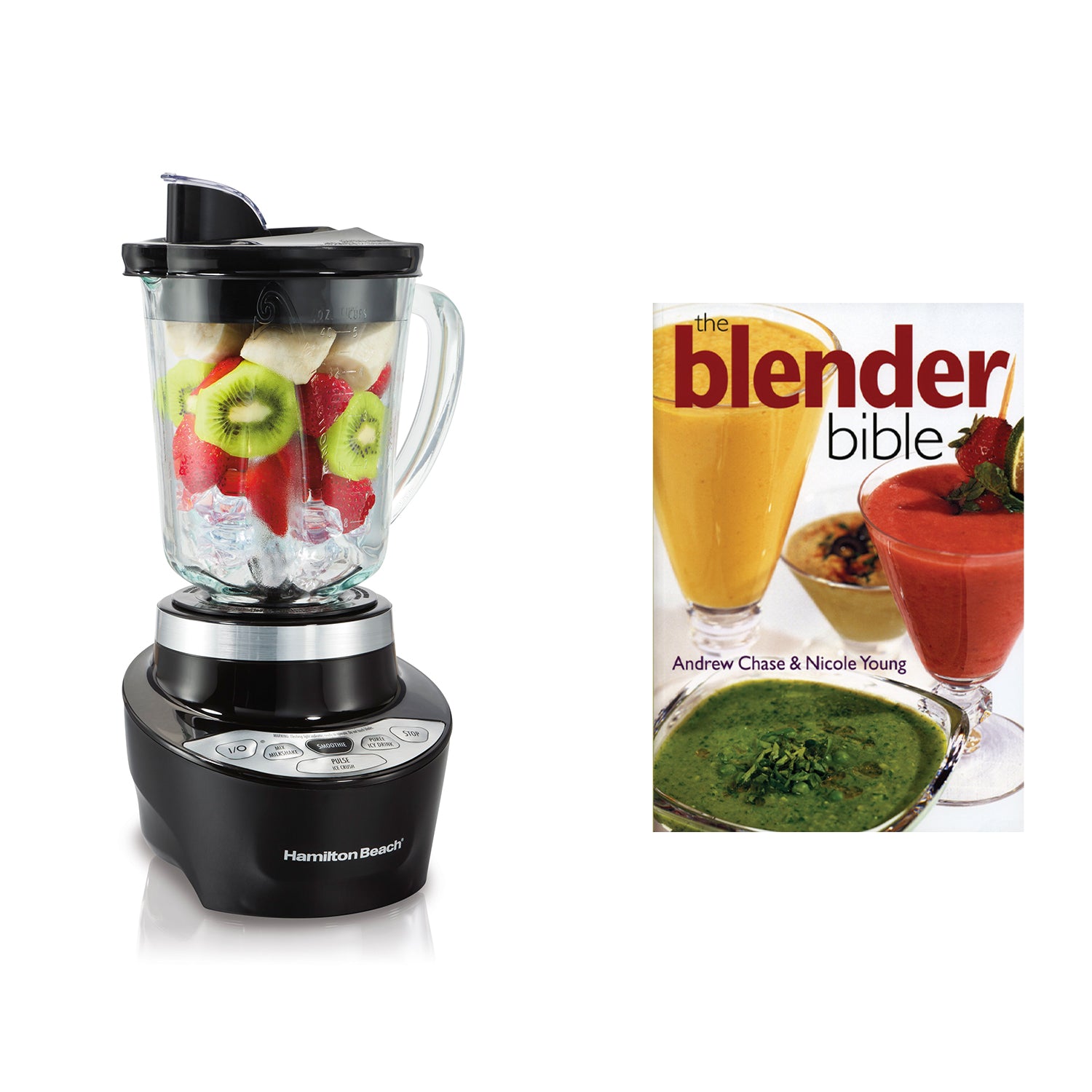 Hamilton Beach Wave Action Powerful Smoothie Blender & Blender Bible Cookbook