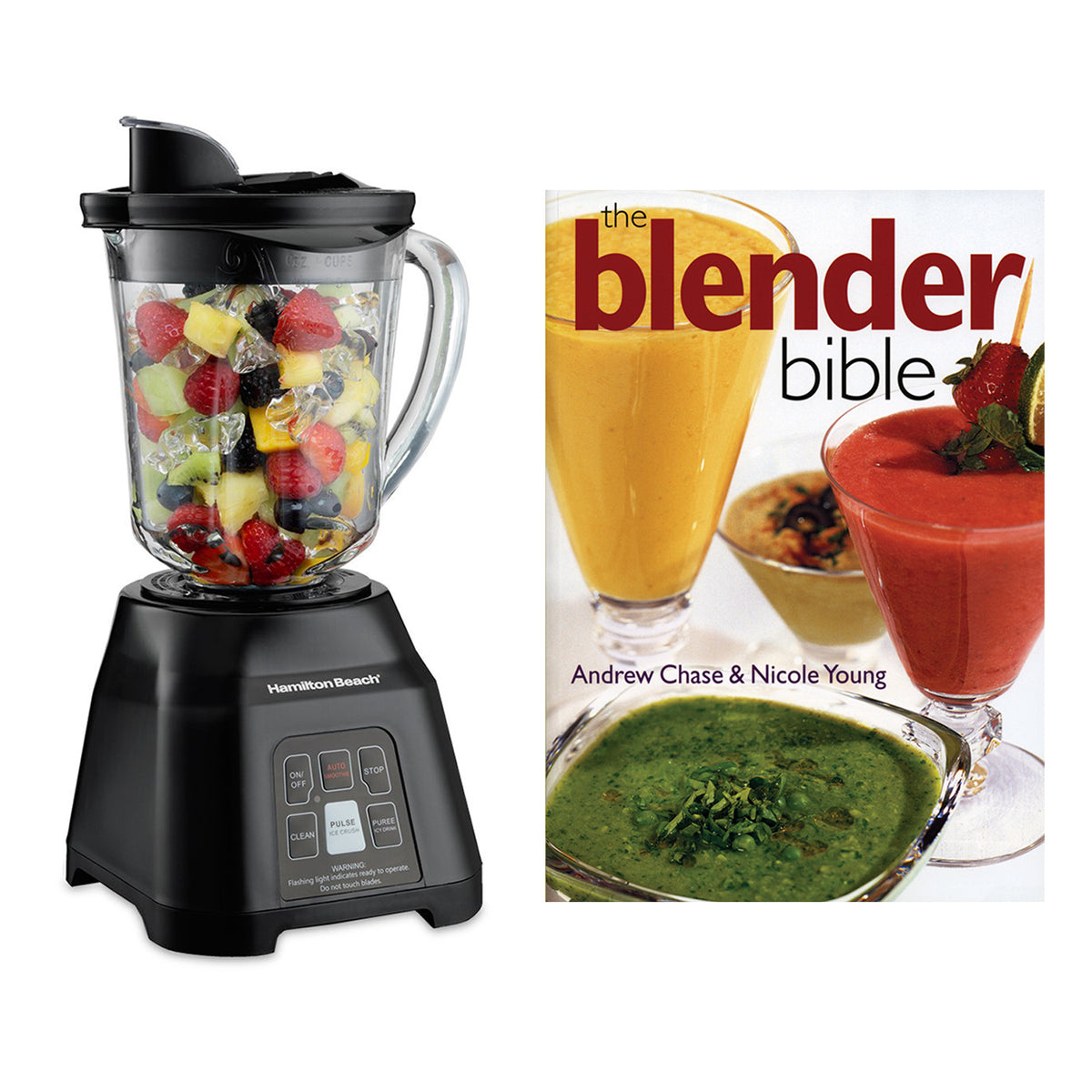 Hamilton Beach 40-Ounce Wave Action Smoothie Blender & Blender Bible Cookbook