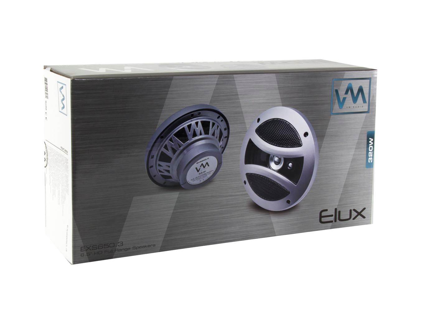 2) VM Audio EXS650.3 6.5" 320 Watt 3-Way Full Range Car Speakers Pair - Open Box