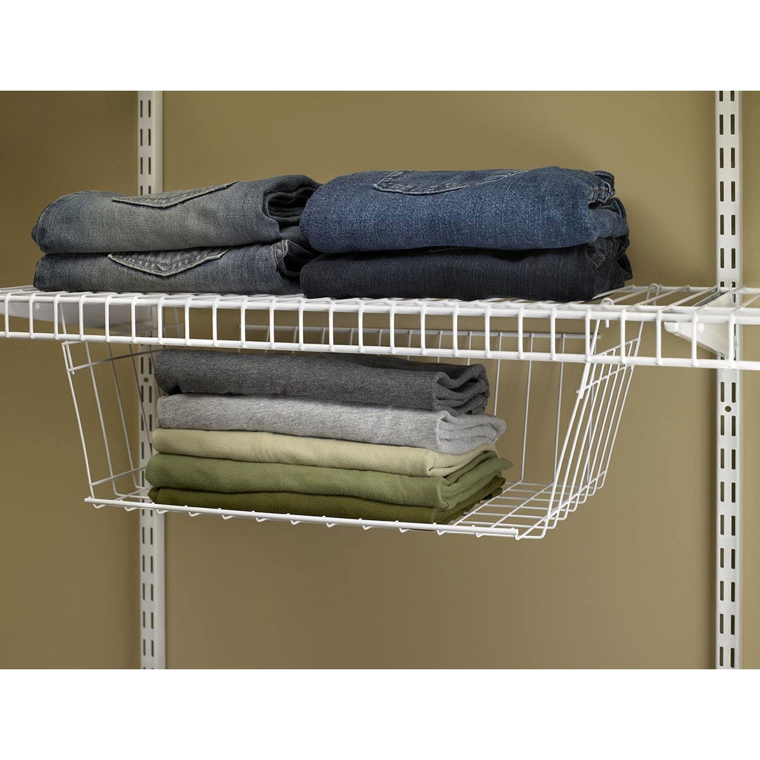 ClosetMaid 17 Inch Hanging Basket for Wire Shelving Closet Organizer (Open Box) - VMInnovations