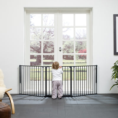 BabyDan Flex Large Size Metal Safety Baby Gate & Room Divider, Black (Open Box)
