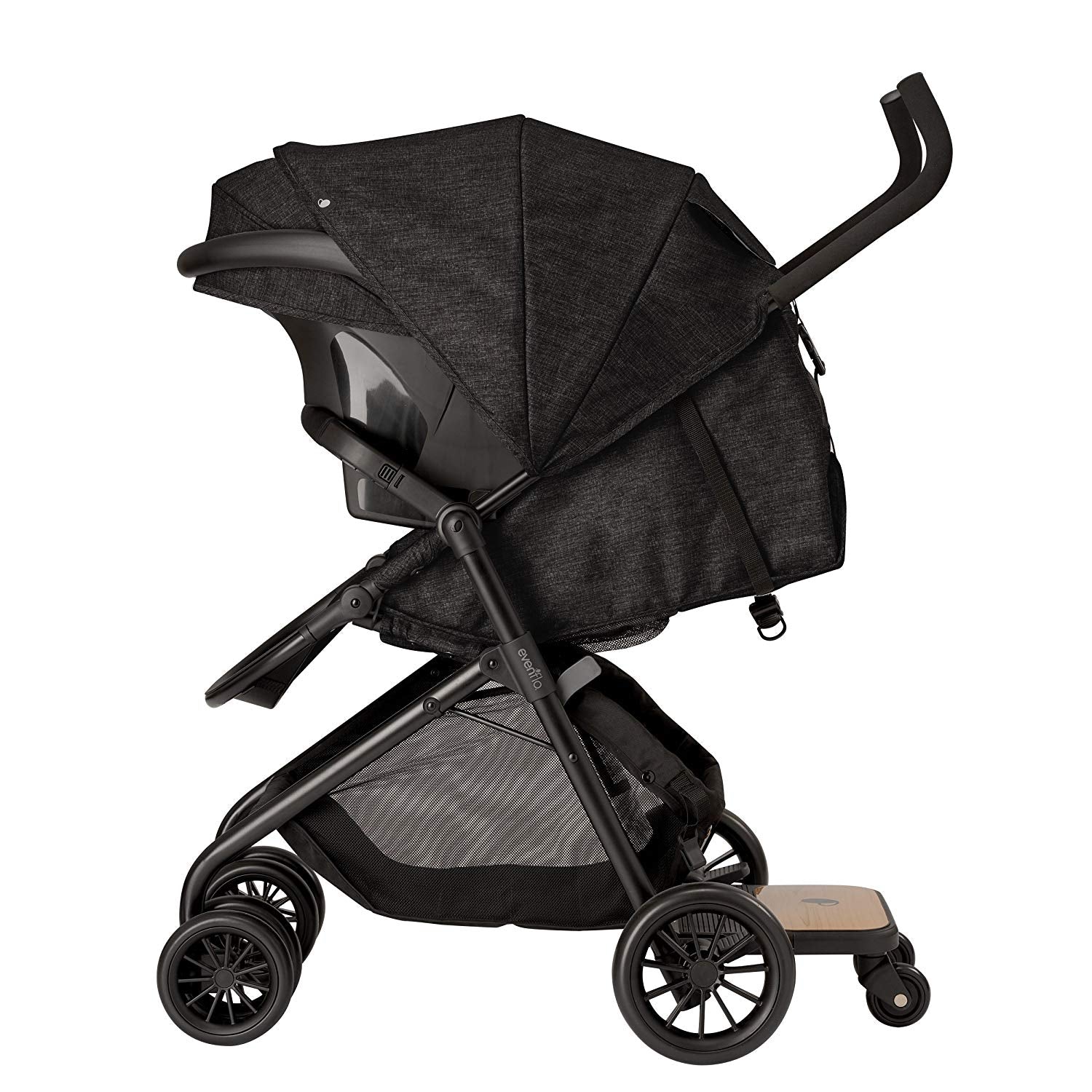 Evenflo Sibby Travel System with LiteMax 35 Infant Car Seat, Charcoal (Used)