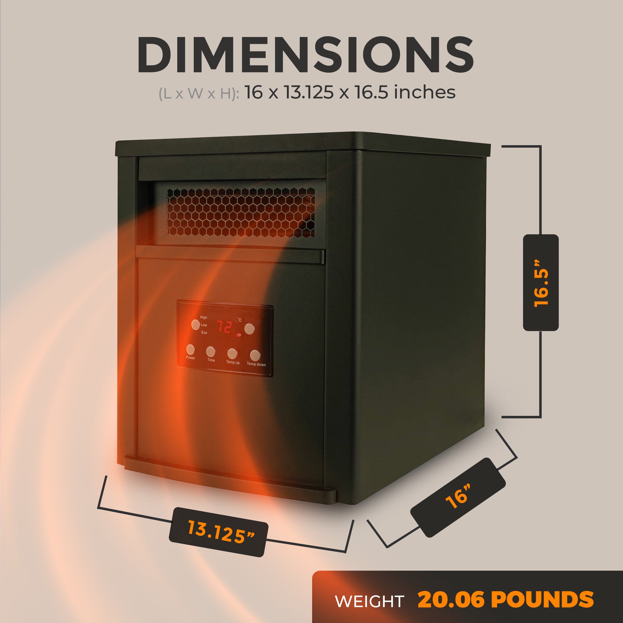 Lifesmart 6 Element 1500W Electric Infrared Quartz Space Heater (Open Box) - VMInnovations