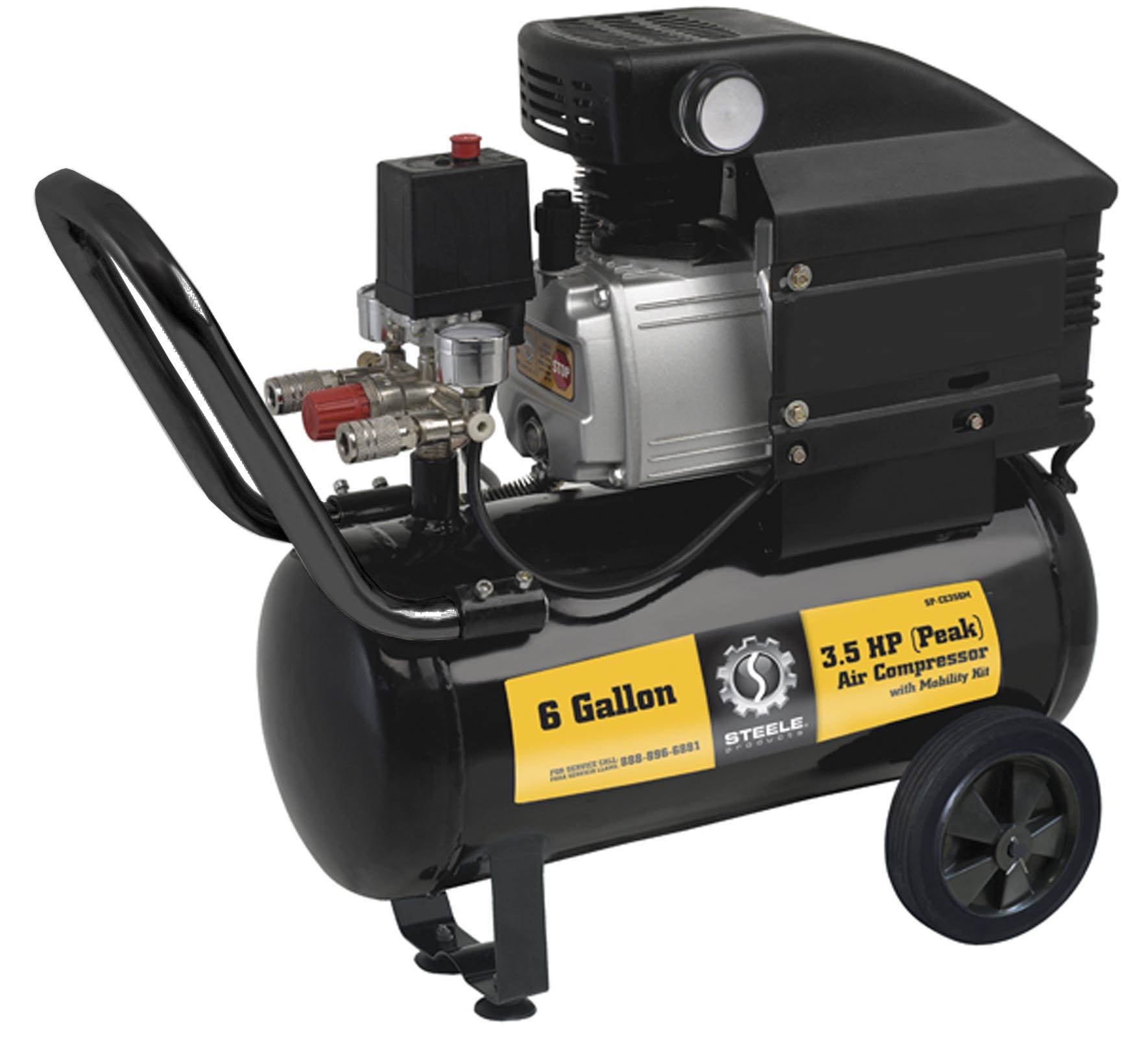 Steele Products 3.5HP Electric Portable 6 Gallon Air Compressor - For Parts