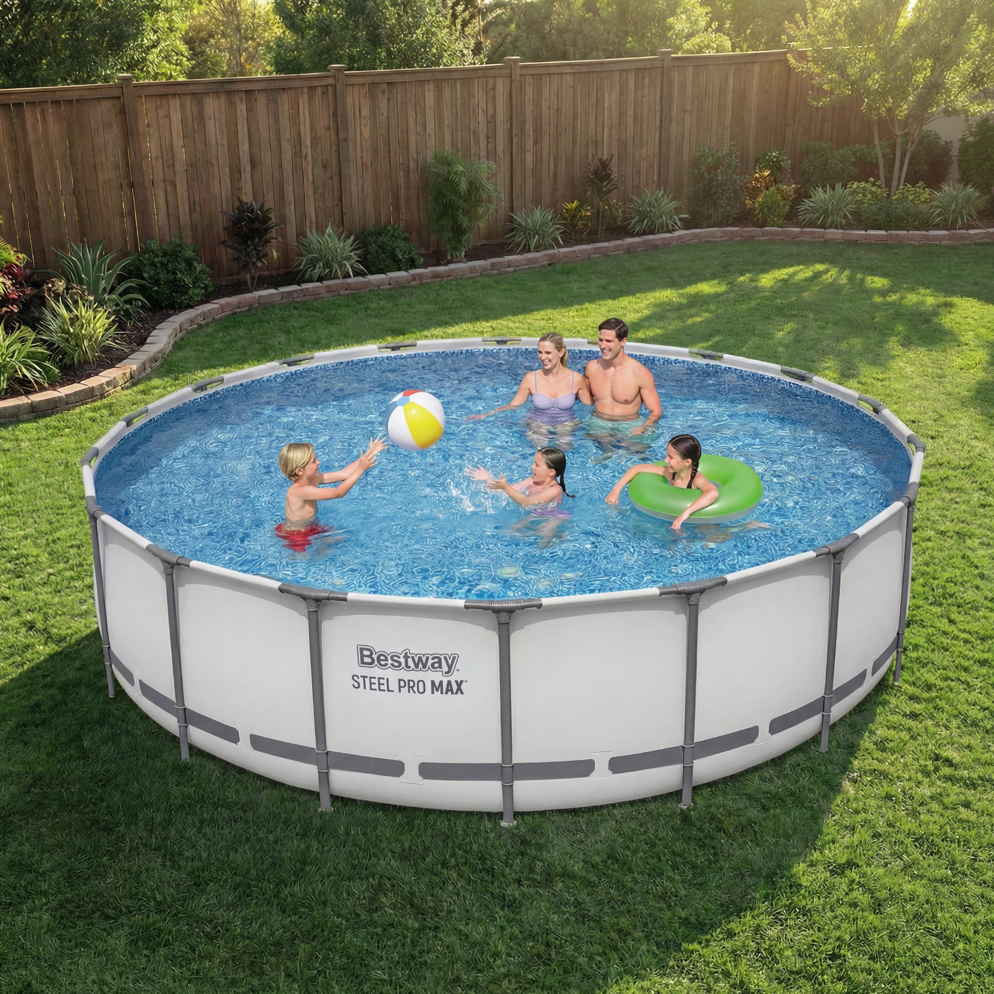 Bestway Steel Pro 18-Foot Round Swimming Pool Set, Filter Pump Ladder (Open Box) - VMInnovations