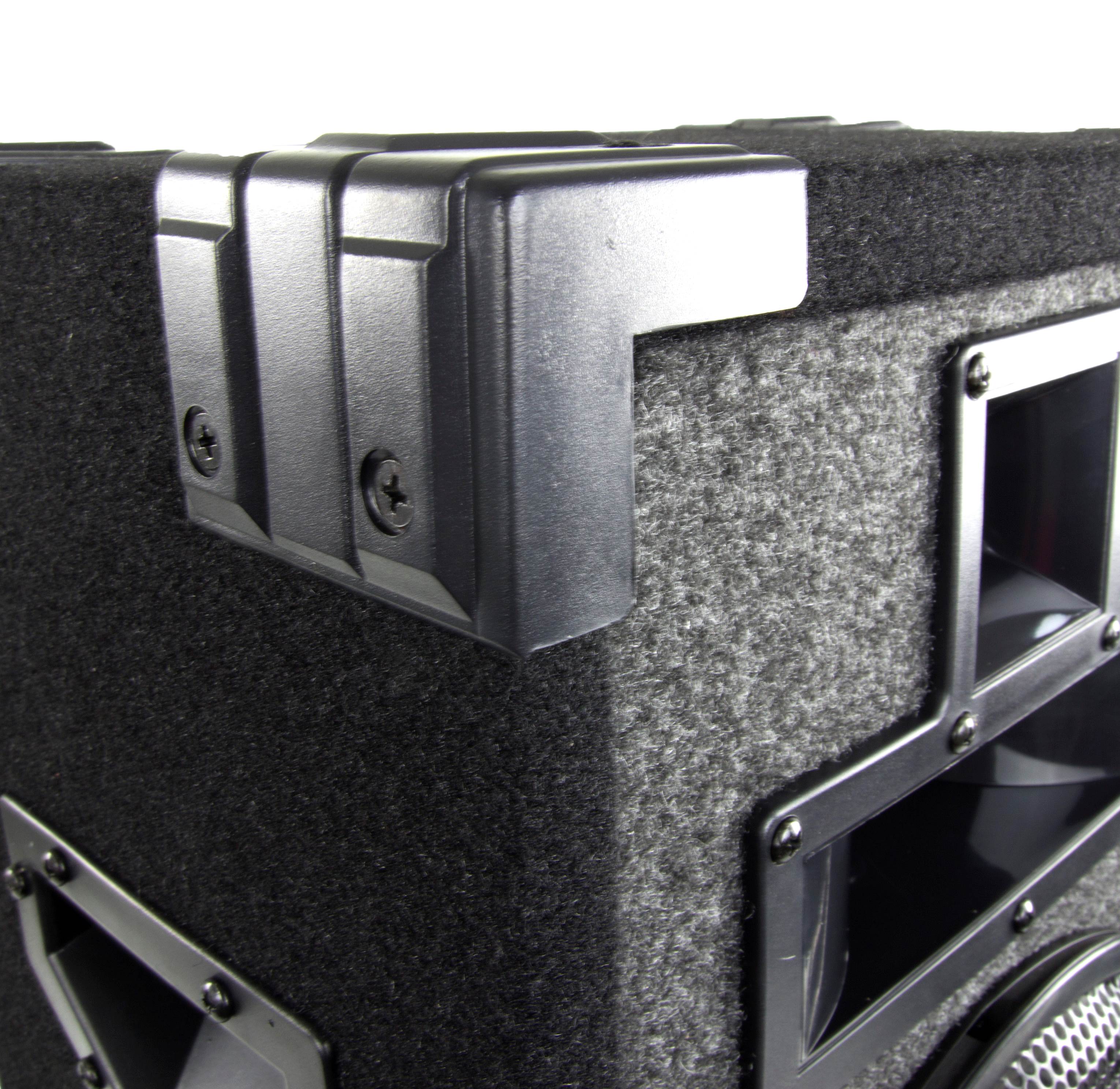 VM Audio VAS4210P 2200W 4-Way Dual 10" DJ Loud Speakers + Cables & Tripod Poles