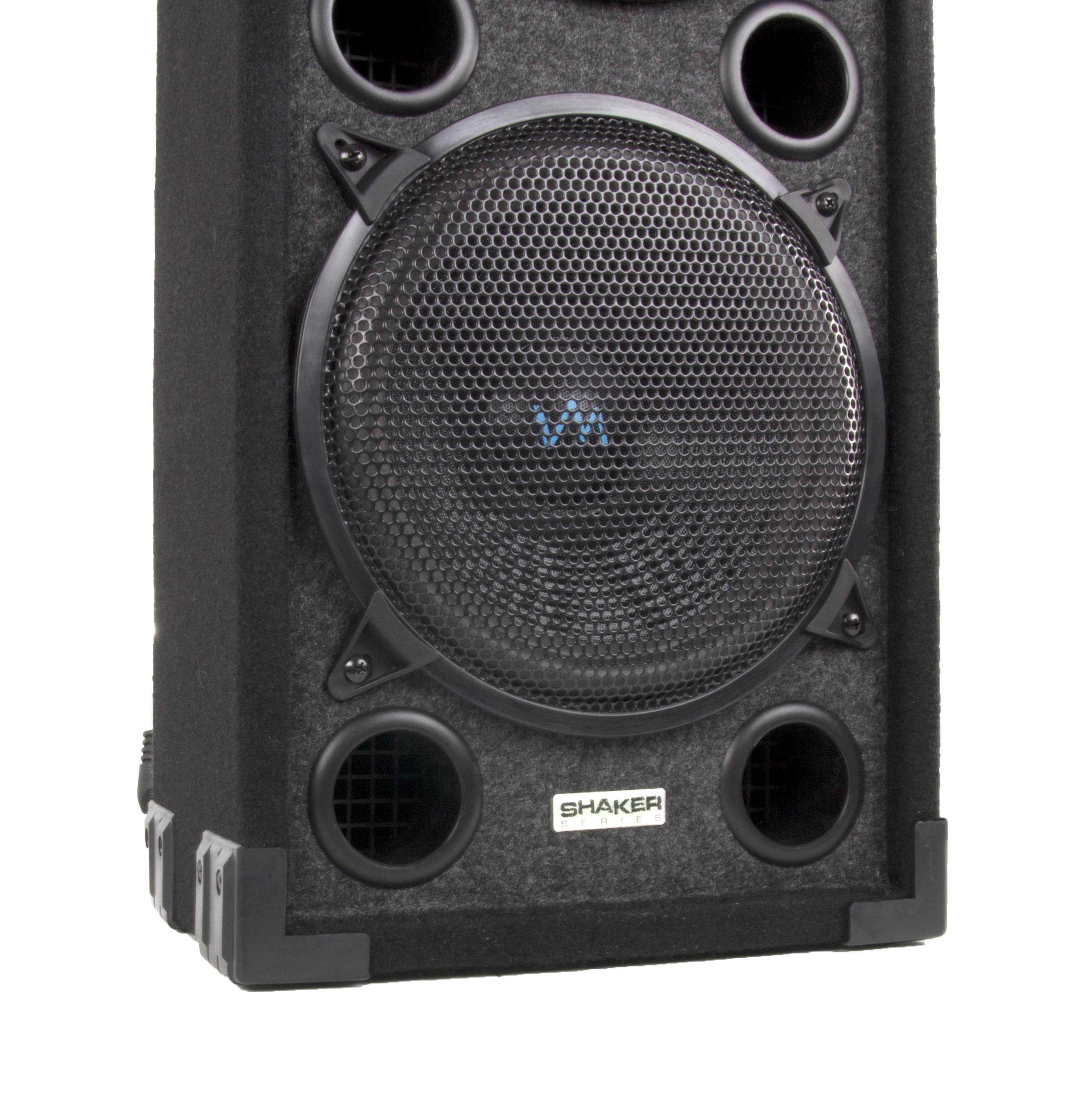 VM Audio VAS4210P 2200W 4-Way Dual 10" DJ Loud Speakers + Cables & Tripod Poles
