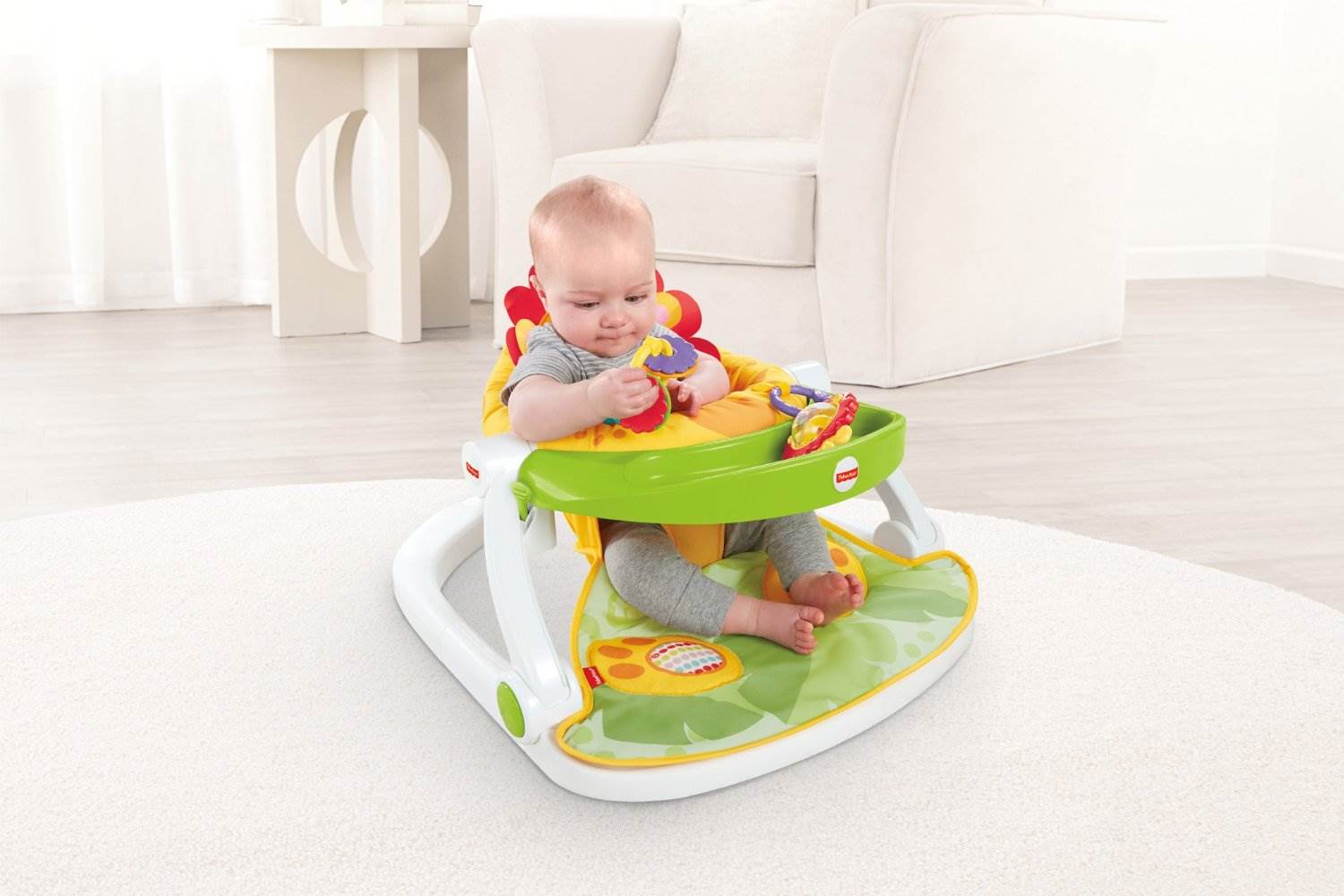 Fisher-Price Sit-Me-Up Baby Floor Seat with Tray Linkable Toys CBV48 (Open Box)
