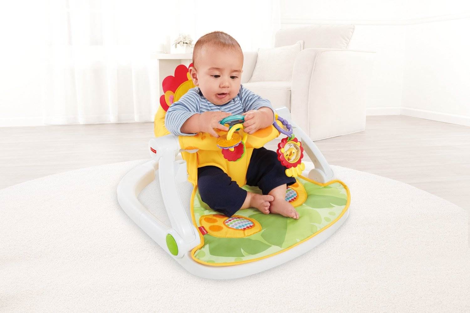 Fisher-Price Sit-Me-Up Baby Floor Seat with Tray Linkable Toys CBV48 (Open Box)