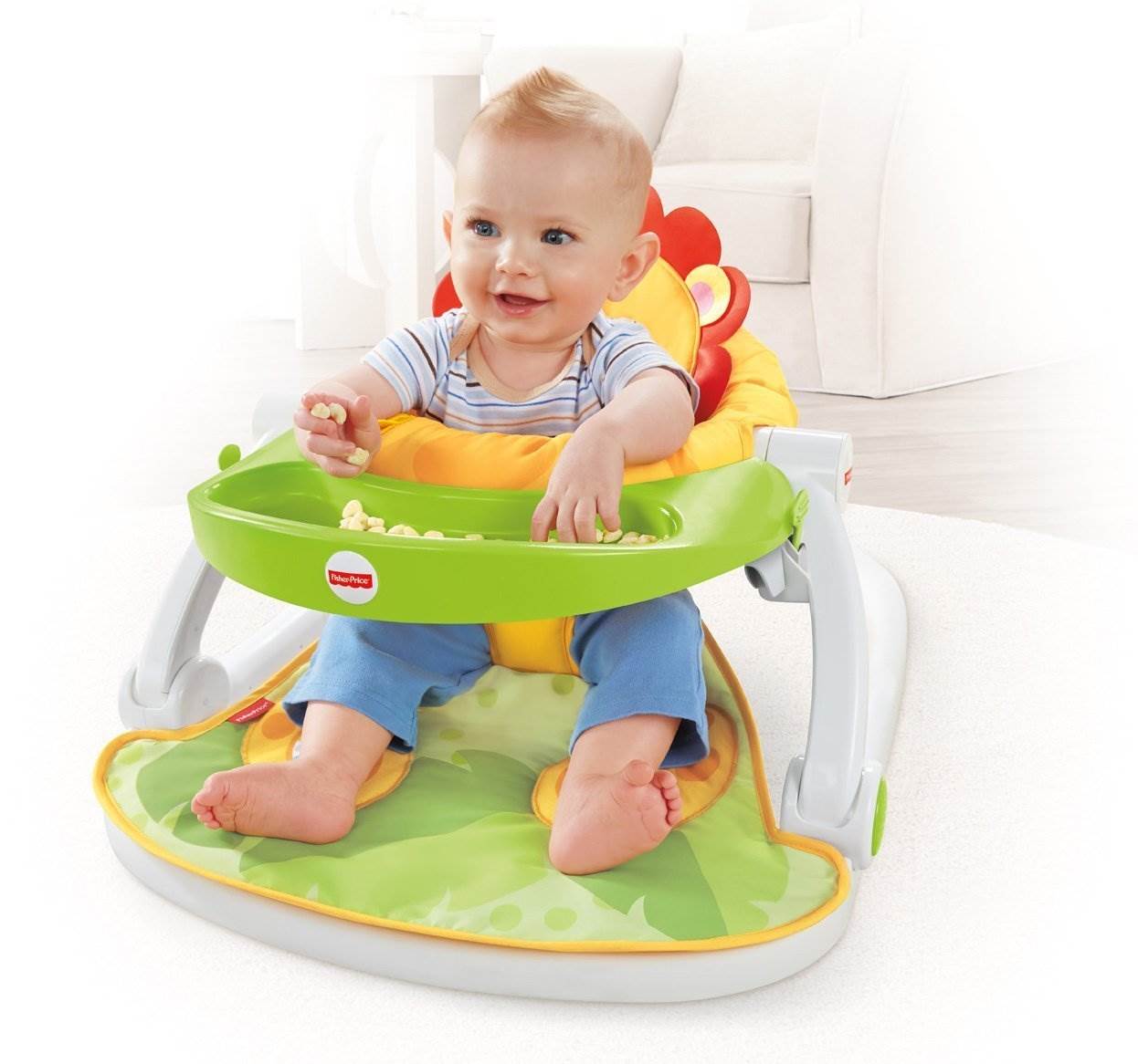 Fisher-Price Sit-Me-Up Baby Floor Seat with Tray Linkable Toys CBV48 (Open Box)