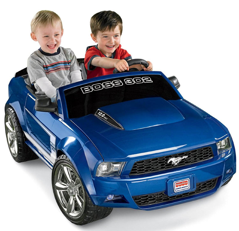 Power Wheels Ford Boss Mustang Car Electric 12V Ride-On - Blue | W9257
