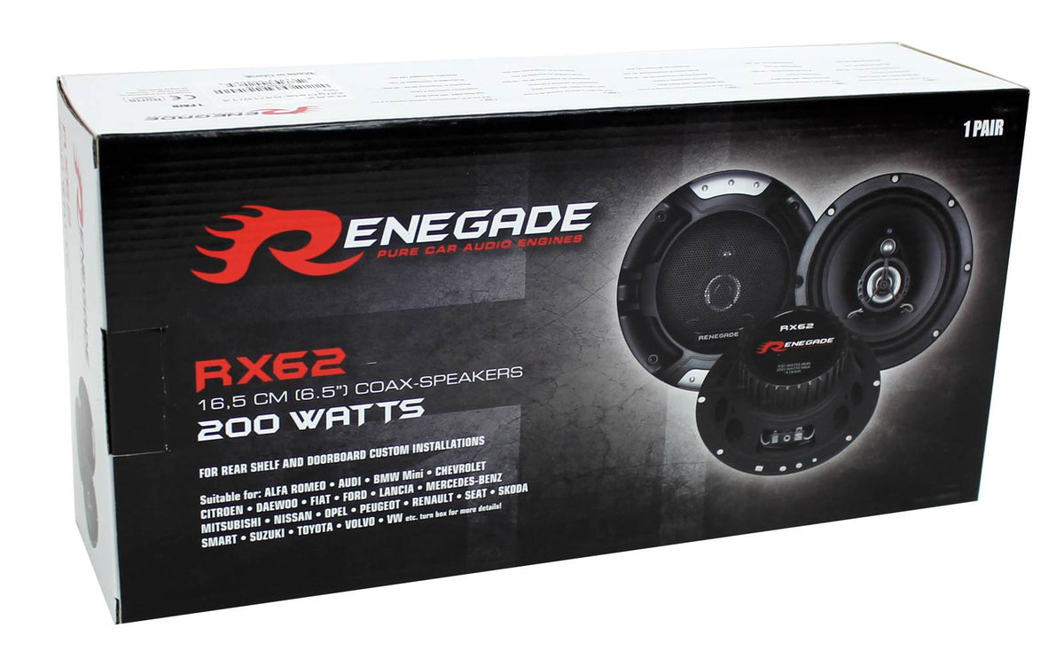 4) New Renegade RX62 6.5" 400 Watt 3-Way 4-ohm Car Audio Coaxial Speakers Stereo