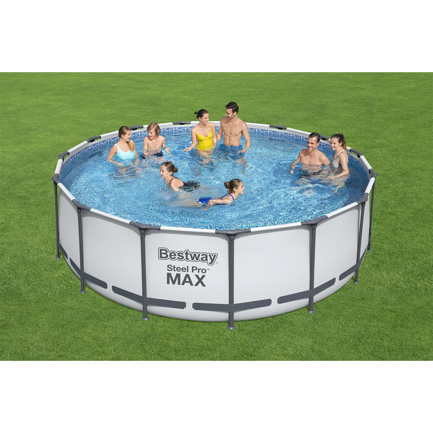 Bestway 15' x 48" Round Frame Above Ground Pool & Hey! Cool Pool Flip Plop Float - VMInnovations