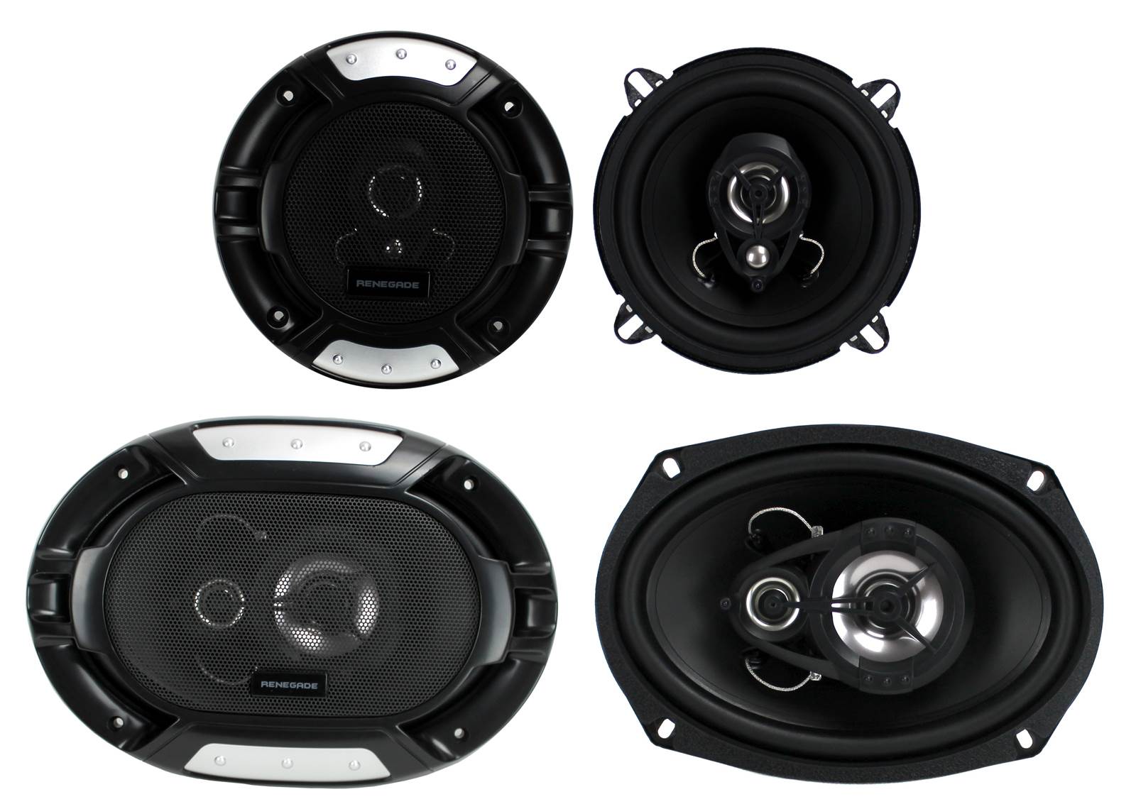 2) Renegade RX52 5.25" 160 Watt + 2) RX693 6x9" 300W 3-Way Car Audio Speakers