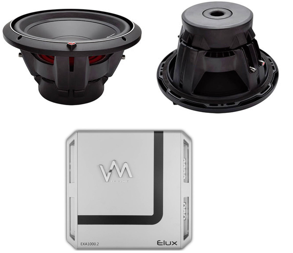 2) ROCKFORD FOSGATE P2D4-12 12" 1600W DVC 4-Ohm Car Subwoofers P2D412 + VM Amp