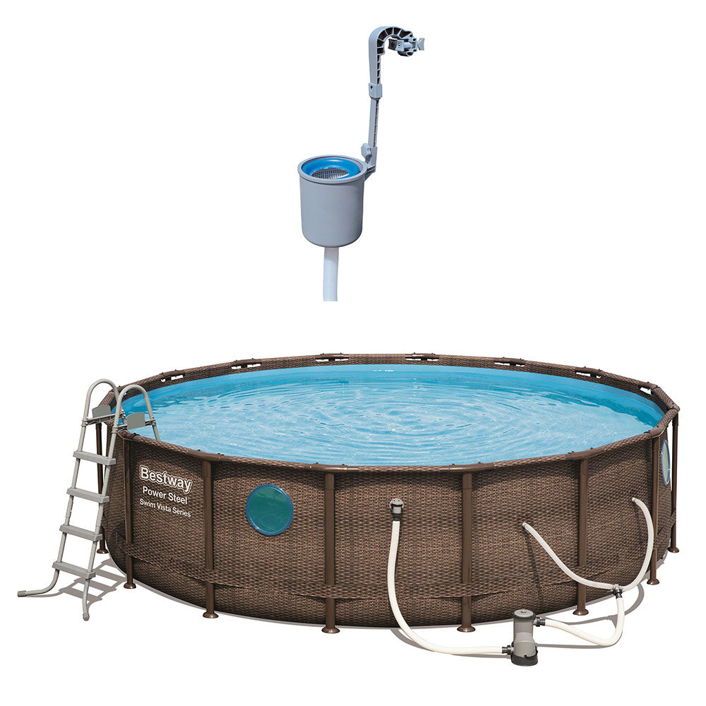Bestway 16ft x 48in Power Steel Vista Above Ground Pool with Surface Skimmer